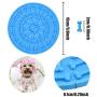 NUOCHUANG Dog Lick Mat, 2 Pack Silicone Lick Mat for Dogs, Slow Feeder Distraction Device with 37 Super Suction, Dog Peanut Butter Lick Pad for Bathing, Grooming, Training, Blue Plus Red