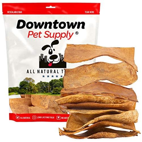 Downtown Pet Supply All Natural BBQ Rawhide Bulk Chew Treats, Long Lasting, Large Thick Cut Beef Rawhide Chips (3'' x 7'' in, 3 LB)