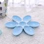 ocijf179 Pet Bowl Creative Cat Food Utensils Petal Multi-Cell Kitten Bowl PP Pet Feeder Supply - Blue