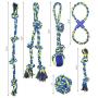 Dog Rope Toys Set for Aggressive Chewer, Tug of War Chewing Rope Toy for Dogs, Tough Durable Rope Toys Suitable for Medium&Large Breed Cleaning Teeth and Training（6 Pack）