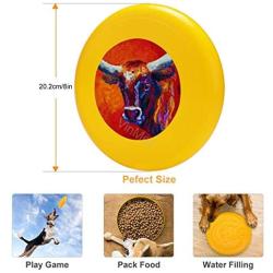 Pet Frisbee Flying Disc Dog Toy - Multifunction Longhorn Steer Marion Rose