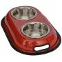 Iconic Pet 4-Cup Color Splash Stainless Steel Double Diner for Dog/Cat