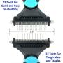 Vets Pride USA - Deshedding Brush with Double-Sided Blade - Professional Grooming Tool for Easy Detangling, Dematting, Brushing - Safe, Gentle Undercoat Rake & Comb for Medium & Long-Haired Cat & Dog