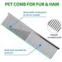 swelldom 2 Pack Dog Bath Brush & Dog Grooming Comb - Dog Deshedding Brush Gently Removes Loose Hair, Shampooing and Massaging Dogs, Cats for Short or Long Hair
