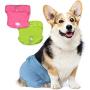SunGrow Thin Washable Dog Diapers, Fits 9-15 Inches Waist, Pink, Blue and Green Color, Reusable, Soft Fabric Dry Easily, Elastic Waist, Easy to Use Touch Fastener, Pack of 3