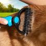 Dogeez Dematting Tool for Dogs | Gentle Grooming to Detangle Matted Fur and Stop Shedding | Dual Sided Undercoat Rake for Small, Medium and Long Hair Dog, Cat, and Other Pets | Undercoat Brush Comb