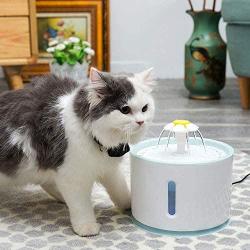 ZZK 2.4L Automatic pet cat Dog Drinking Fountain Pump Automatic LED Night Light Cycle Cats and Dogs Bowl of Water and Electricity Supplies