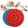 Dog Lick Mat, Suswillhit 2PCs Pet Slow Feeder Distraction Device Dog Lick Pad with Suction Cup for Pet Bathing, Grooming, Training