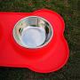 YinQin Bone Shape Dog Bowls Stainless Steel Dog Bowl with No Spill Non-Skid Silicone Mat Pet Bowls Set of 2 for Food and Water Feeder Bowls for Small Dogs Feeder Bowl for Pets, Cats