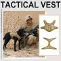 Tactical Dog Vest Harness, Outdoor Training Service Dog Vest Adjustable Military Working Dog Vest with Molle System and Rubber Handle