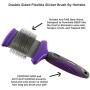 Hertzko Double Sided Flexible Slicker Brush Removes Loose Hair, Tangles, and Knots, Flexible Head Contours on Your Pet’s Skin - Suitable for Dogs and Cats