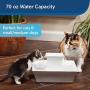 PetSafe Drinkwell Pagoda Cat and Dog Drinking Fountain, 70 oz Capacity Automatic Water Dispenser for Pets, Durable Easy to Clean Ceramic Material, Dual Free Falling Streams, Filters Included