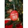 Pearhead Pet Jingle Bell Pup Photo Ornament, Red