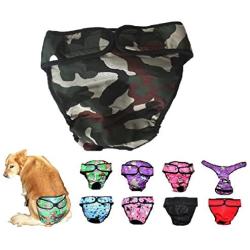 Dog Diaper Reusable Washable Female Girl for Medium & Large Big Dog Breeds Size L, XL, XXL DELIVERY 2-4 Days! (X-Large: Waist 22'' - 28'', Camouflage)