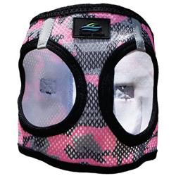 Doggie Design ULTRA CHOKE FREE MESH STEP IN REFLECTIVE DOG HARNESS AMERICAN RIVER CAMOUFLAGE PINK