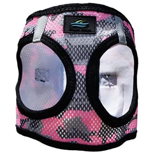 Doggie Design ULTRA CHOKE FREE MESH STEP IN REFLECTIVE DOG HARNESS AMERICAN RIVER CAMOUFLAGE PINK