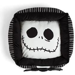 Nightmare Before Christmas Jack Skellington Bolstered Corded Cuddler Dog/Cat Bed with Removable Toy Bat, Machine Washable