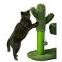 LUCKITTY Large Catcus Cat Scratching Post Tree with Play Ball and Bed Green-Cactus Cat Scratcher Protect Your Furniture with Natural Sisal Scratching Posts Pads and Bed