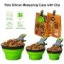 TOP STAR 3 in 1 Pets Silicon Collapsible Measuring Cups,for Pets Dogs,Cats Food Water Scoop,Bag Clip TOP STAR 3 in 1 Pets Silicon Collapsible Measuring Cups,for Pets Dogs,Cats Food Water Scoop,Bag Clip