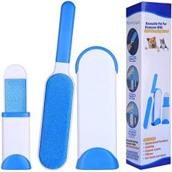 Recaceik Pet Hair Remover Brush - Dog & Cat Hair Remover with Self-Cleaning Base - Double Sided Animal Hair Removal Tool