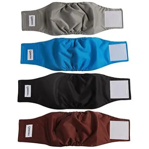 vecomfy Washable Belly Bands for Male Dogs 4 Pack,Premium Reusable Large Dog Wrap Leakproof Doggie Diapers,L vecomfy Washable Belly Bands for Male Dogs 4 Pack,Premium Reusable Large Dog Wrap Leakproof Doggie Diapers,L