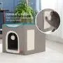 Bedsure Cat Cube, Foldable Cat Cubes for Indoor Cats, Cat House Indoor - Large Cat Bed with Fluffy Ball Hanging and Scratch Pad, 16.5x16.5x14 inches, Grey Bedsure Cat Cube, Foldable Cat Cubes for Indoor Cats, Cat House Indoor - Large Cat Bed with Fluffy Ball Hanging and Scratch Pad, 16.5x16.5x14 inches, Grey