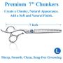 JASON Left Handed 7'' Dog Grooming Scissors, Ergonomic Blending, Chunkers, Curved, Straight Cat Pet Hair Trimming Thinning Shears with Offset Handle and a Jewelled Screw, Professional
