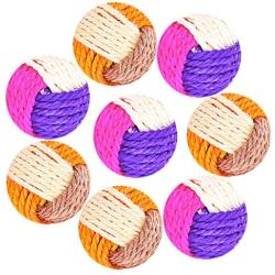 8 Pieces Cat Ball Toy Cat Sisal Ball Interactive Cat Toys Balls Cat Rolling Ball Scratch Cat Toy