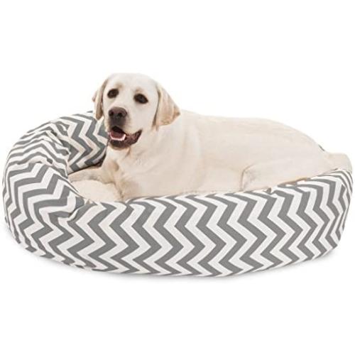 Majestic Pet Chevron Sherpa Bagel Bed