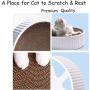Vinyl Etchings Cat Scratcher Pad Bed for Indoor Cats Scratching Post 2-in-1 Cat Round Scratch Cardboard Bed for Large Cats and Kitten