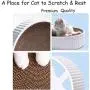 Vinyl Etchings Cat Scratcher Pad Bed for Indoor Cats Scratching Post 2-in-1 Cat Round Scratch Cardboard Bed for Large Cats and Kitten