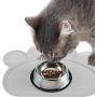 HT-direct Pet Food Mat Dog Bowl Mat Cat Food Mat 14.5 x 11.5inch Water Placemat Mat Paw Shape Silicone Non-Slip Mat Washable Dog Mat for Food and Water for Floors Cleanliness