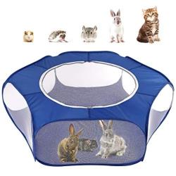 Pawaboo Small Animals Playpen, Breathable & Waterproof Small Pet Cage Tent with Zippered Cover, Portable Outdoor Yard Fence for Kitten/Puppy/Guinea Pig/Rabbits/Hamster/Chinchillas/Hedgehogs/Reptiles