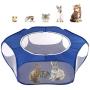 Pawaboo Small Animals Playpen, Breathable & Waterproof Small Pet Cage Tent with Zippered Cover, Portable Outdoor Yard Fence for Kitten/Puppy/Guinea Pig/Rabbits/Hamster/Chinchillas/Hedgehogs/Reptiles