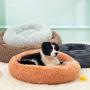 Donut Dog Beds for Small Medium Dogs Cats, Yonet Calming Dog Beds Round Pet Cat Bed Faux Fur Anti-Anxiety Machine Washable Warming Fluffy Orthopedic Puppy Beds with Muti-Color 23inch