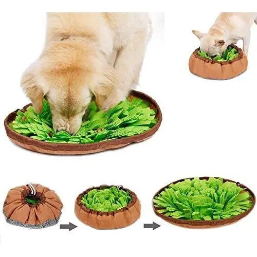 Hestarpet Pet Snuffle Mat for Dogs, Interactive Puzzle Dispenser Toy, Pet Slow Feeding Pad, Nosework Sniffing Bowl for Encourgaing Natural Foraging Skills for Dogs Cats Hestarpet Pet Snuffle Mat for Dogs, Interactive Puzzle Dispenser Toy, Pet Slow Feeding Pad, Nosework Sniffing Bowl for Encourgaing Natural Foraging Skills for Dogs Cats