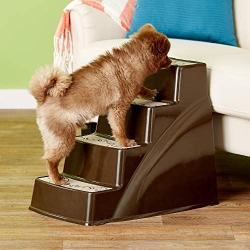 Petmate Lightweight Pet Steps Elevated Non-Slip Steps Chocolate Brown One Size Fits Most