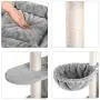 Hey-bro Extra Large Multi-Level Cat Tree Condo Furniture with Sisal-Covered Scratching Posts, 2 Bigger Plush Condos, 2 Perch Hammock, Scratching Posts Smoky Gray MPJ031G Hey-bro Extra Large Multi-Level Cat Tree Condo Furniture with Sisal-Covered Scratching Posts, 2 Bigger Plush Condos, 2 Perch Hammock, Scratching Posts Smoky Gray MPJ031G