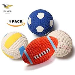 FLYER BOUTIQUE Dog Toys Pet Interactive Latex Sounding Balls Teeth Cleaning Big Football Tennis Rugby Volleyball