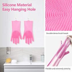 Pet Grooming Gloves Hair Removal,Dog and Cat Brush Dog Bathing Shampoo Gloves Silicone High Density Eco-Friendly for Cats,Dogs&Horses Pink Anti-Bite & Anti-Scratch