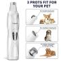 Petural Dog Nail Grinder, Upgrade 2-Speed Pet Nail Trimmer Painless Paws Grooming,Electric Rechargeable Nail Grinder Trimming Tool Smoothing for Small Medium Large Dogs & Cats (White)
