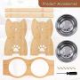 Niubya Dog Bowl with Elevated Stand, Bamboo Framed Raised Bowls for Cats and Small Dogs with Adjustable and Anti-Slip Legs, Include 2 Stainless Steel Bowls