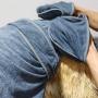 ROZKITCH Hoodie Dog Bath Robe with Belt and Pockets for Medium Large and Extra Large Dogs Adjustable, Super Absorbent Terry Cloth Pet Shower Towel, Grooming Accessory Microfiber