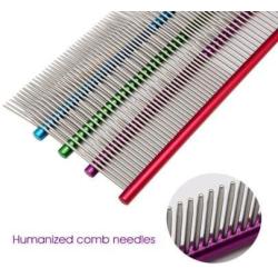 Pet Grooming Steel Comb Pet Round Handle Anti Static Row Comb for Dogs and Cats