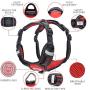 FOSSMAO No Pull Dog Harness Adjustable Reflective Oxford Easy Control Medium Large Dog Harness with A Free Dog pet Collar Lights