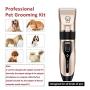 LACGO Dog Clippers, Professional Cordless Low Noise Rechargeable Grooming Trimmer Hair Electric Shaver Kit Pet Clippers with 4 Comb Guides Scissors for Dogs, Cats and Other Animals(1 Set)