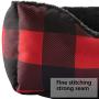 Hollypet Printed Flannel Rectangle Plush Dog Cat Bed Self-Warming Pet Bed, Red Checked