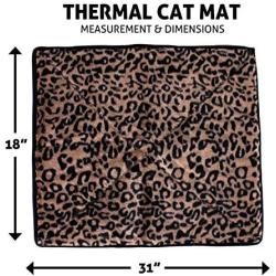 Thermal Cat Pet Dog Connectable Warming Bed Mat, Comfortable Nap, Sleeping and Crate Mat for Cats - Includes Buttons to Attach Mats Together (Beige, Large)