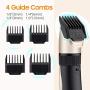 Happy & Polly Dog Clippers for Grooming Rechargeable Cordless, Pet Clippers Kit with Stainless Steel Nail Clippers Rub Grooming Comb for Cats Dogs