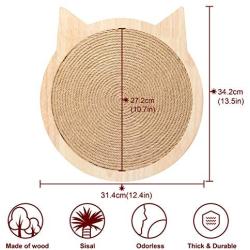 Cat Scratching Post for Floor or Wall Mounted Use, Wooden Sisal Board with 4 Suction Cups, Cat Scratcher Pad for Kitty Grinding Claws, Wall&Floor Cat Scratch Pad